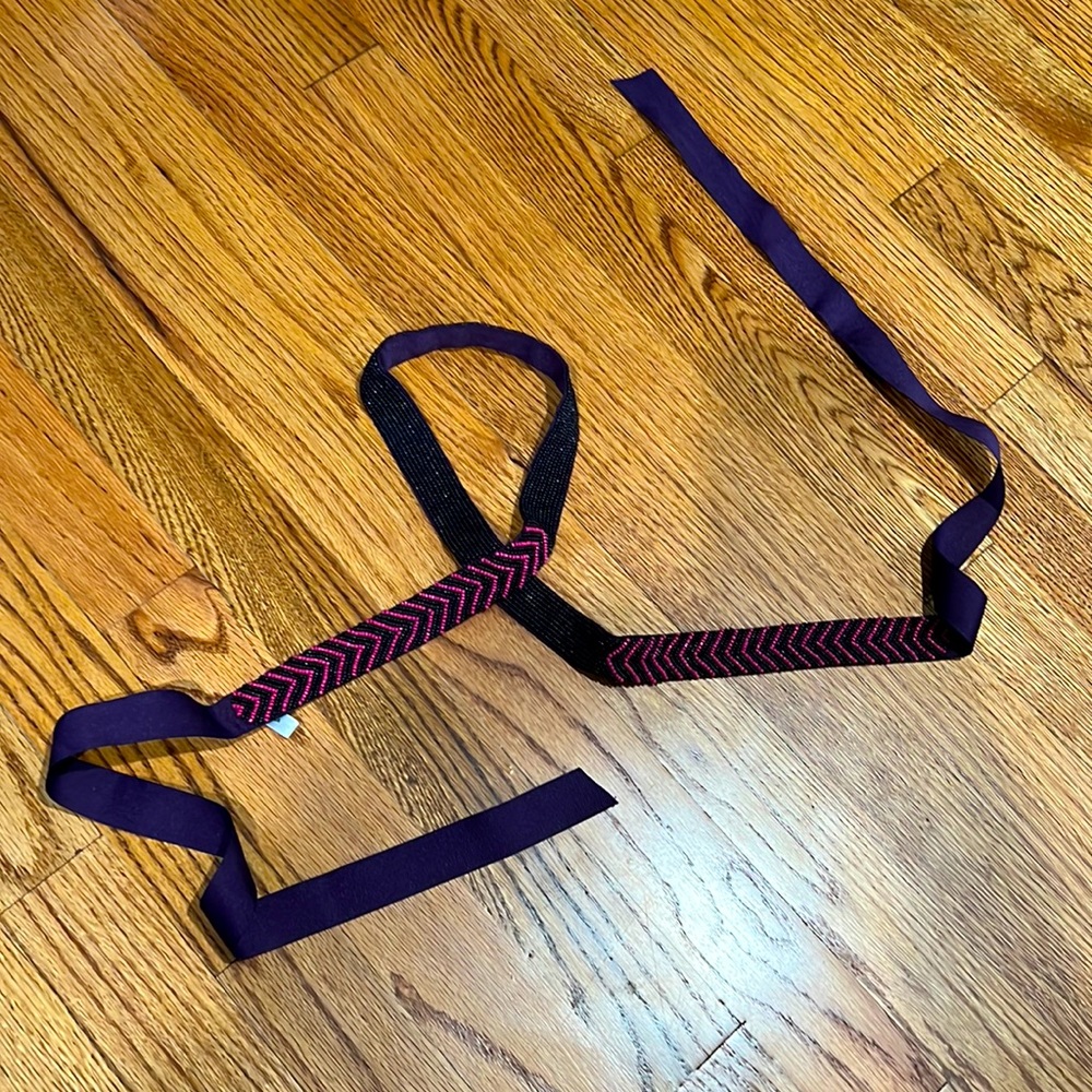 Beautiful purple and pink beaded accent belt one size